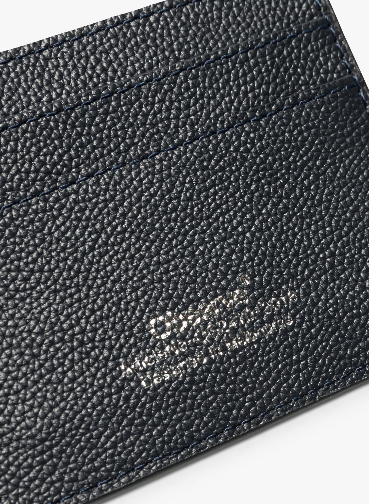 Leather Card Holder - Navy