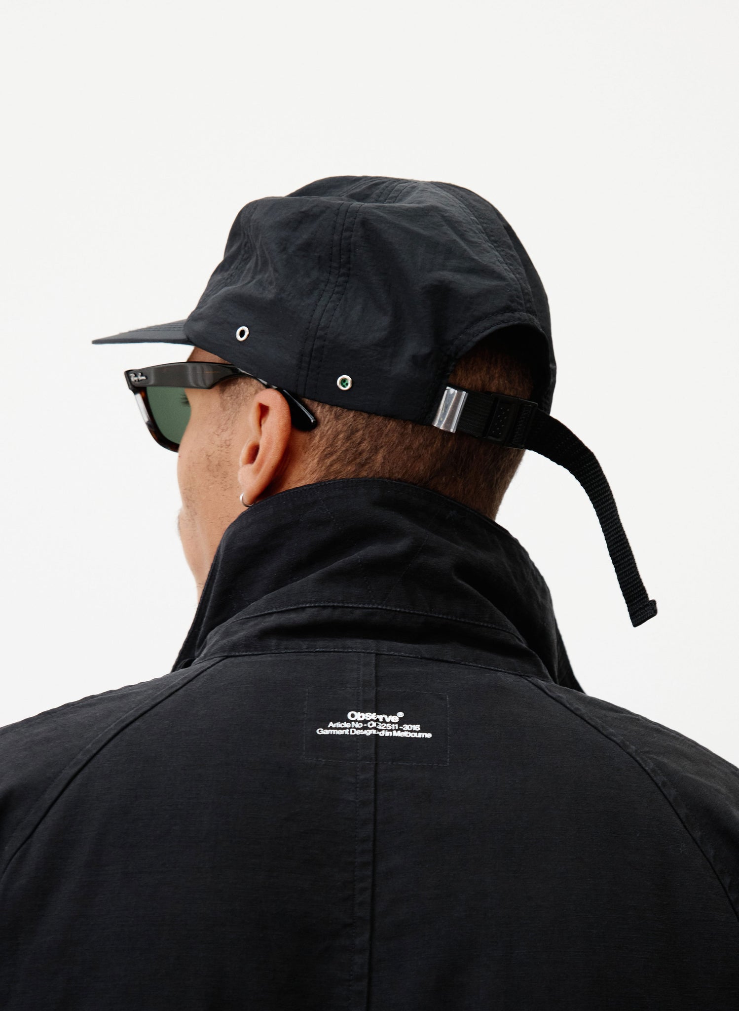 Crinkle Nylon Logo Cap - Midnight