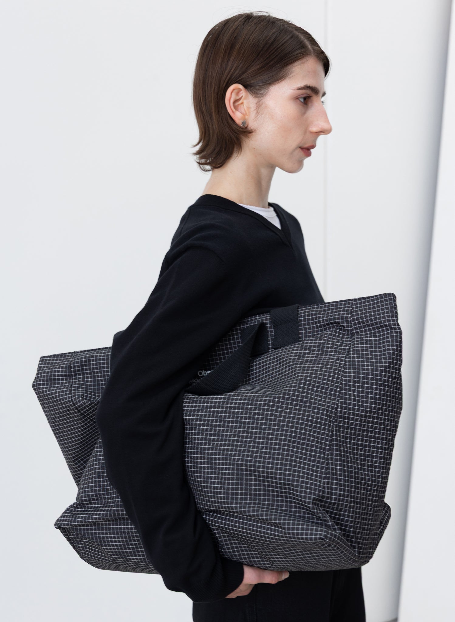 Grid Stop Stamp Tote - Black