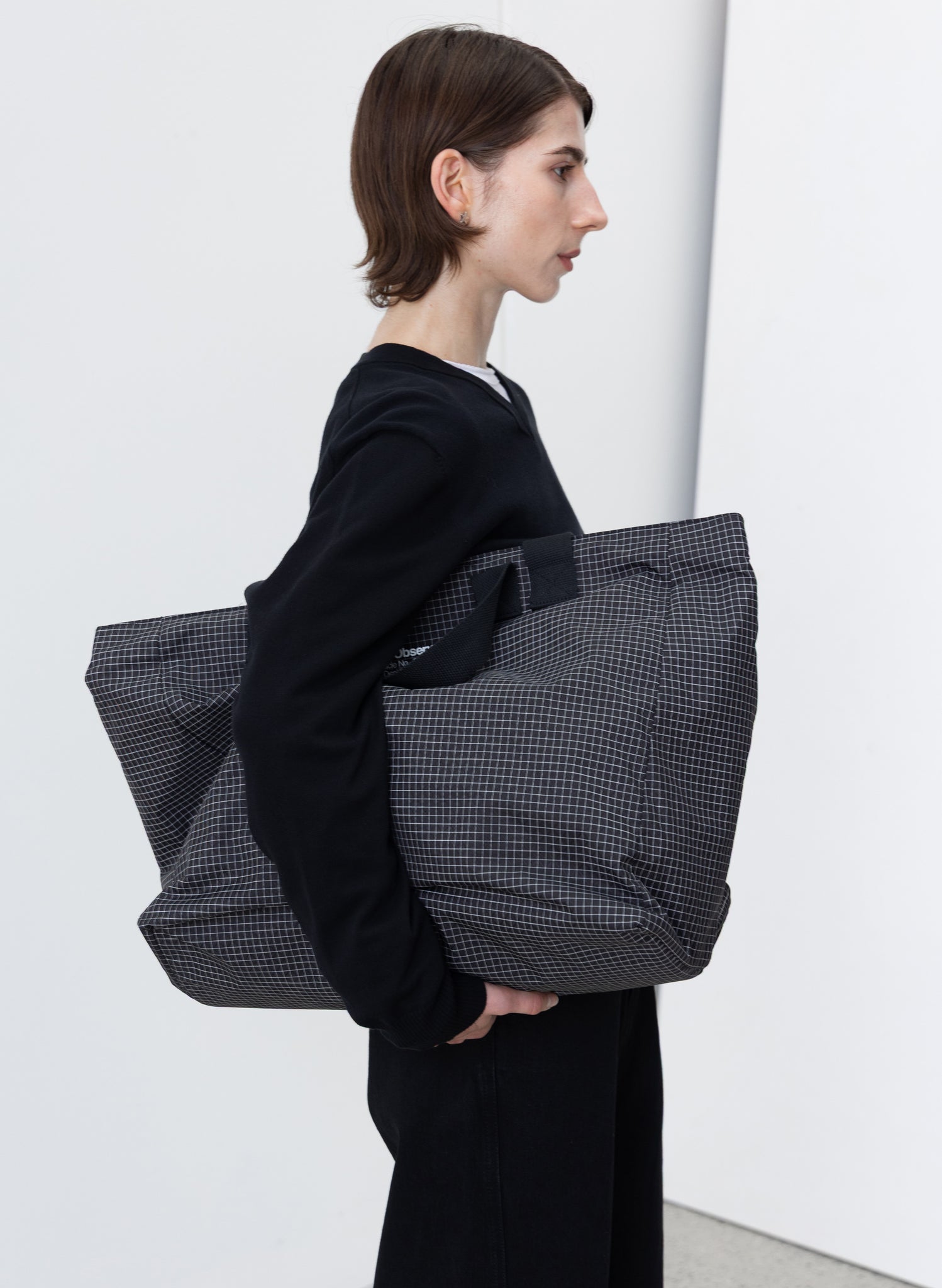 Grid Stop Stamp Tote - Black