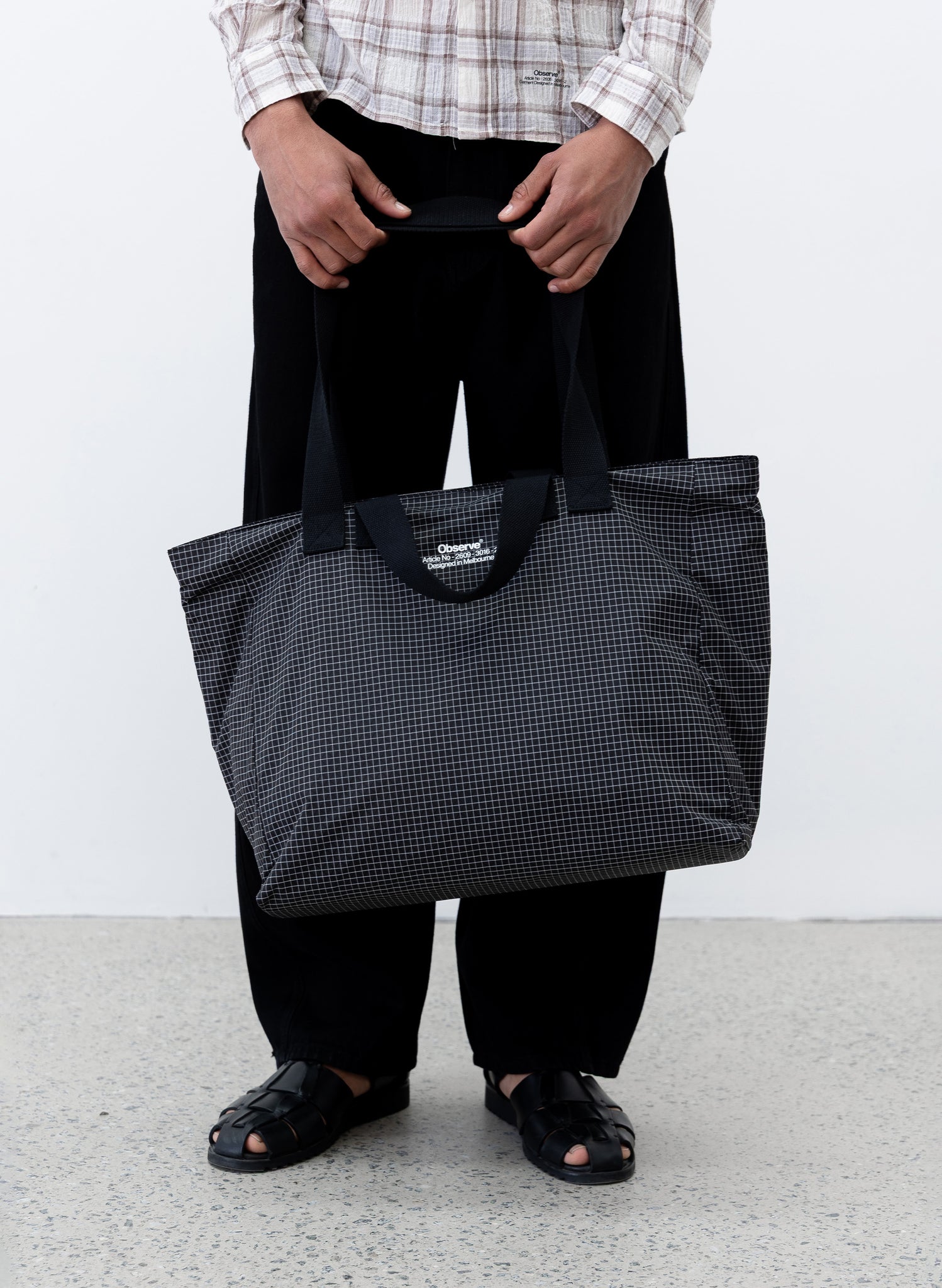 Grid Stop Stamp Tote - Black