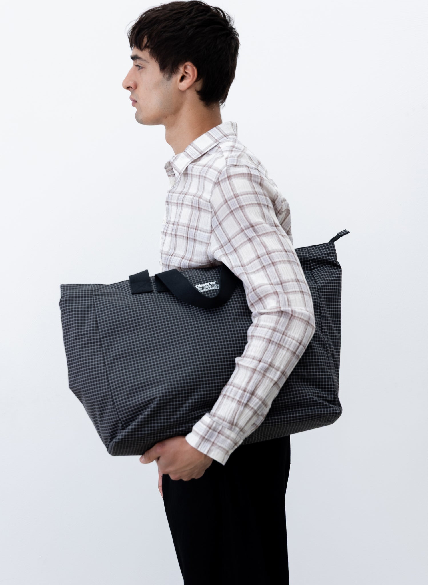 Grid Stop Stamp Tote - Black