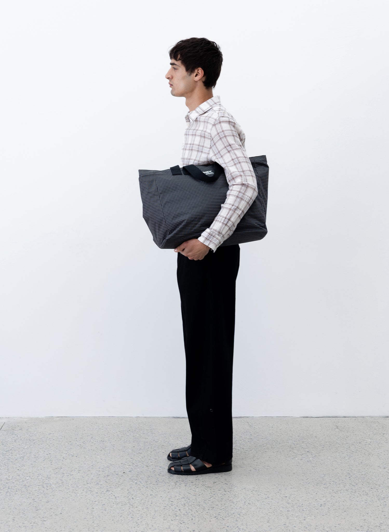 Grid Stop Stamp Tote - Black