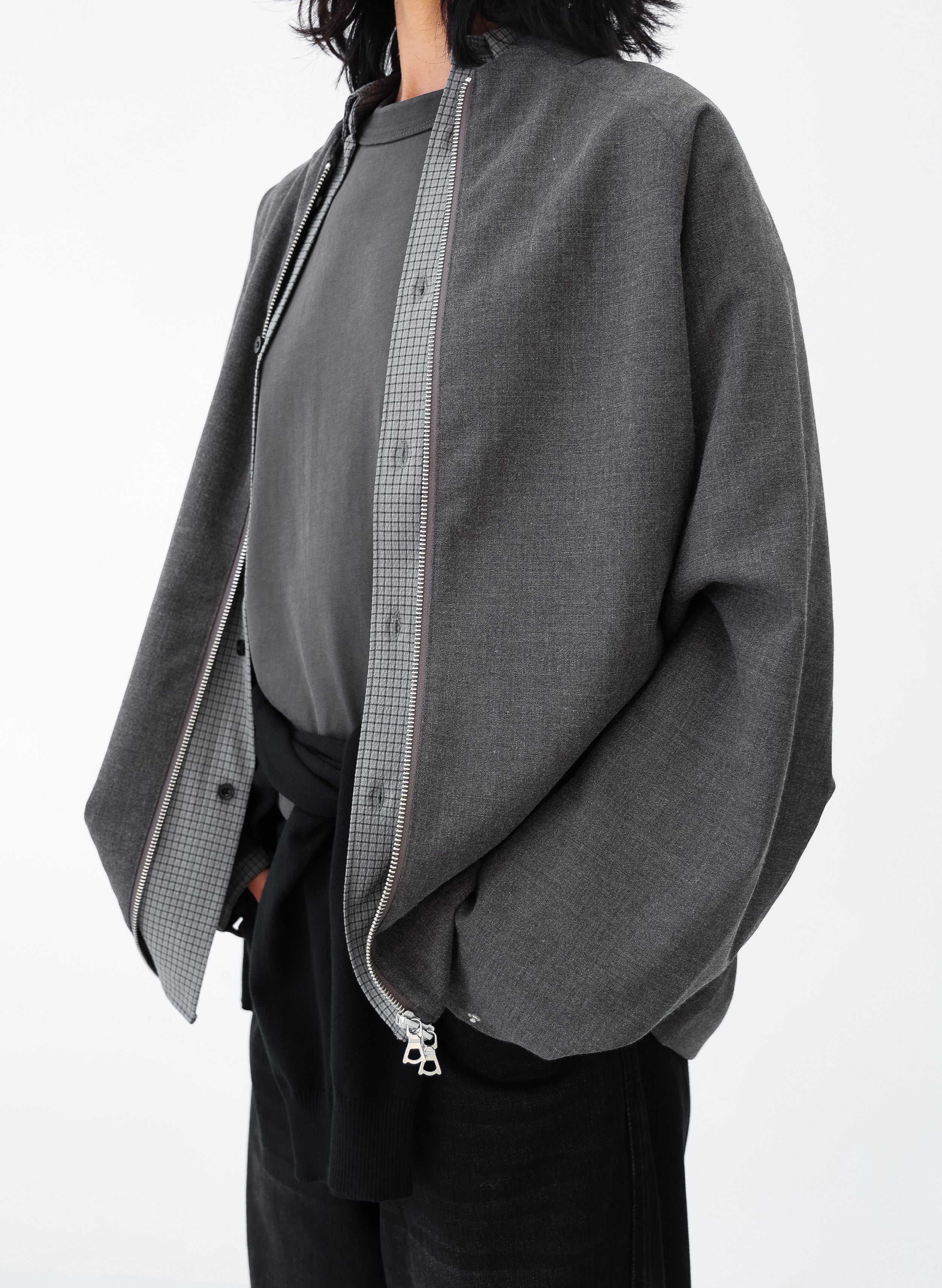 Zip Up Jacket - Charcoal Brown – Observe