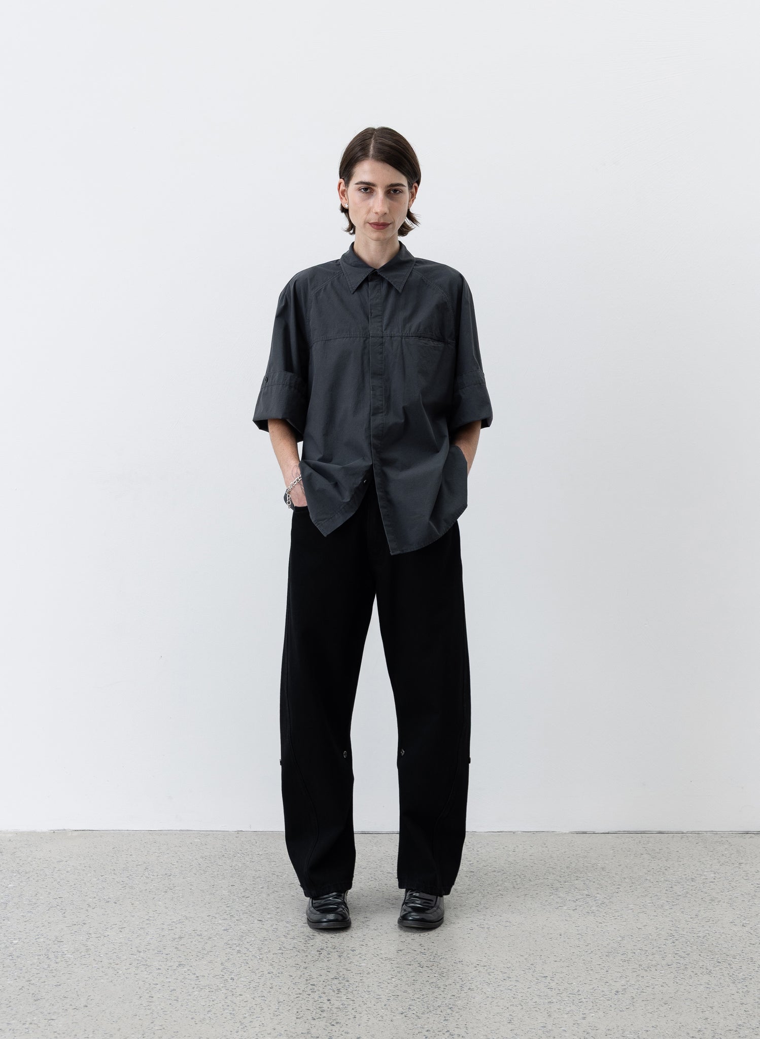 Cambia Panel Shirt - Charcoal Blue