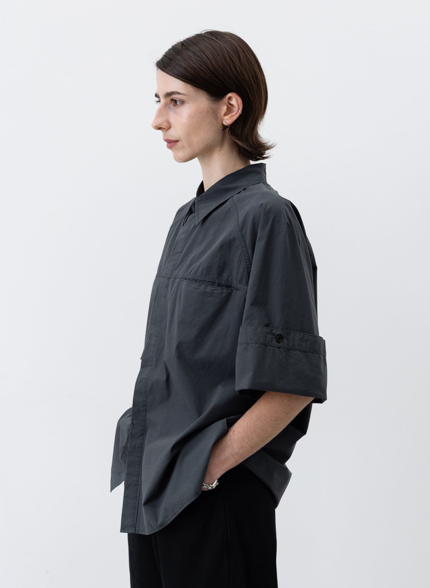 Cambia Panel Shirt - Charcoal Blue