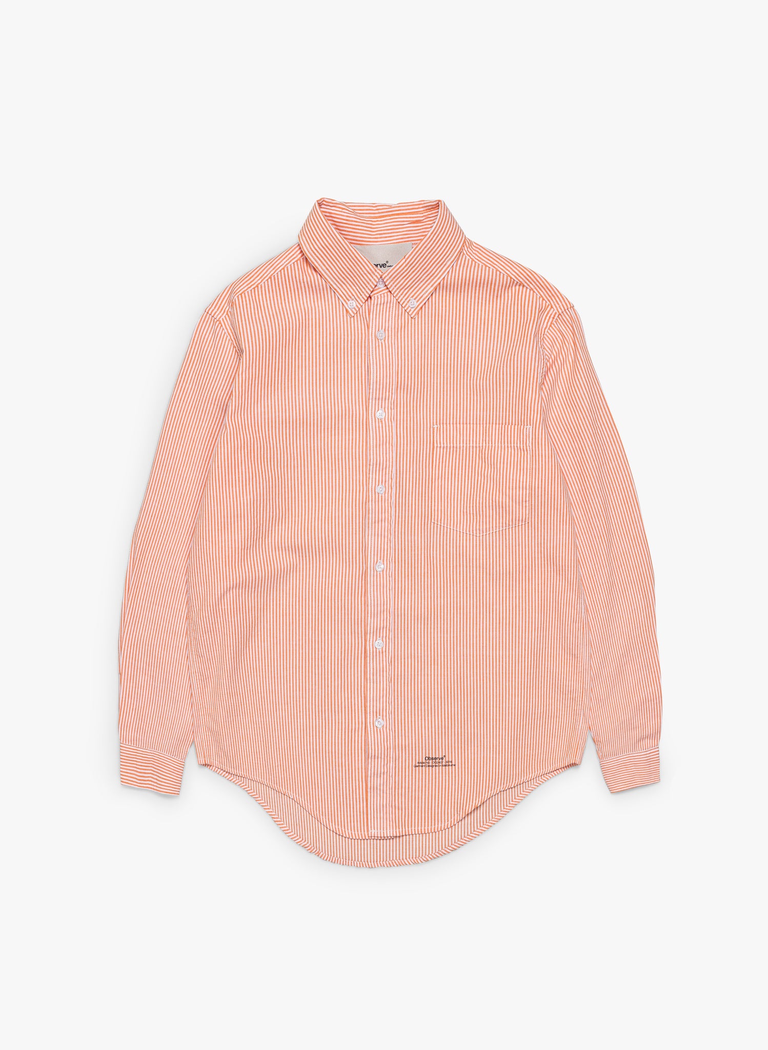 Pinstripe Oxford Shirt - Orange/White